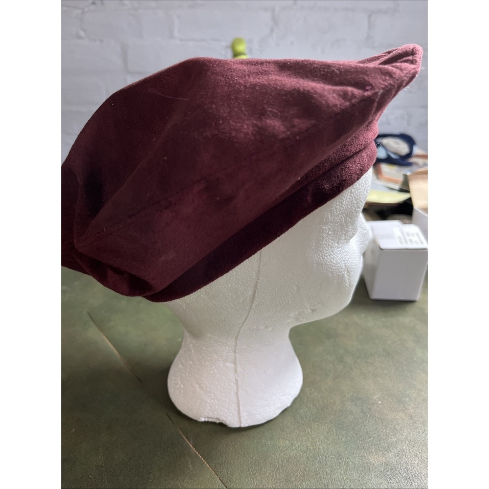 Vintage Arnold Scaasi Burgundy Wine Wool Felt Beret Hat